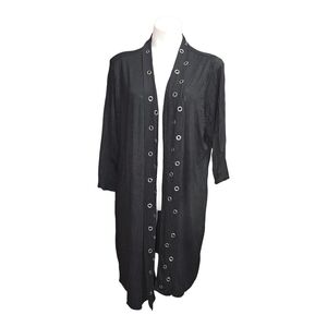 Belldini Charcoal Cardigan with Metallic Accents